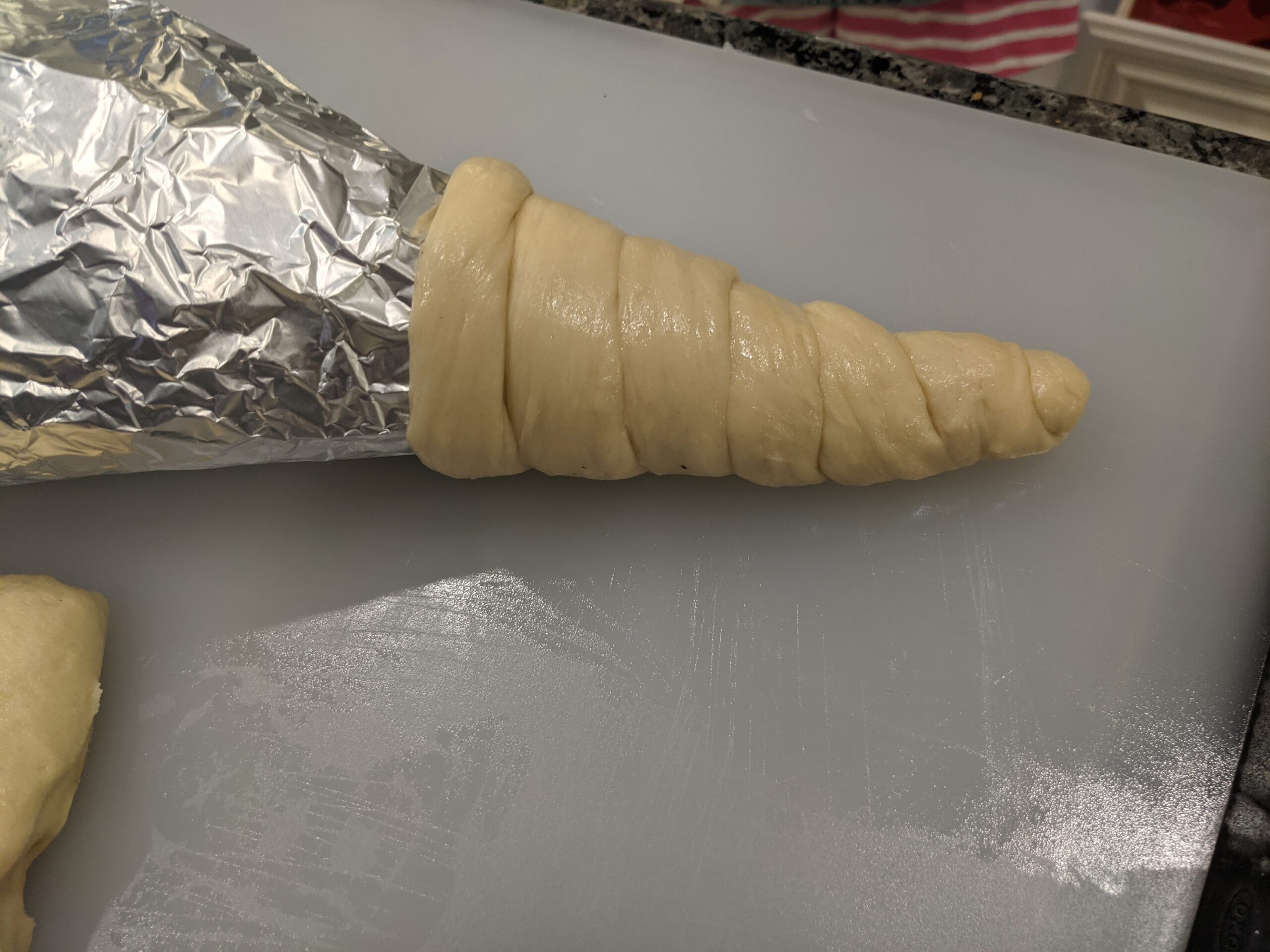 Dough rolled into a cone