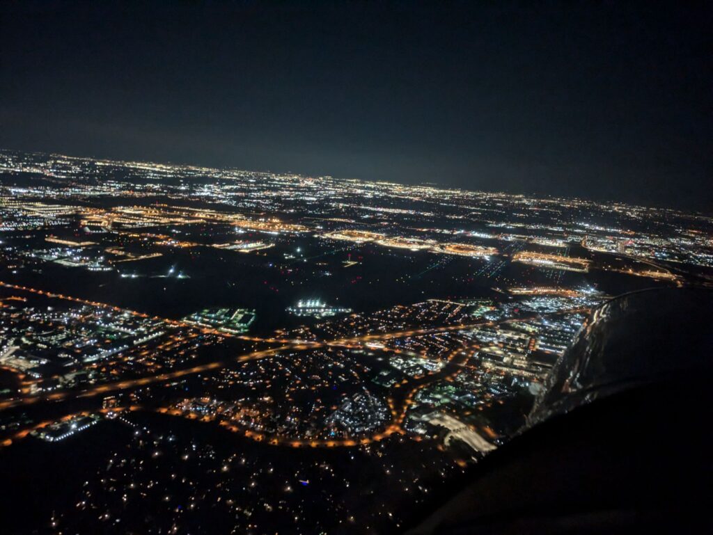 KDFW at night from 3500' above