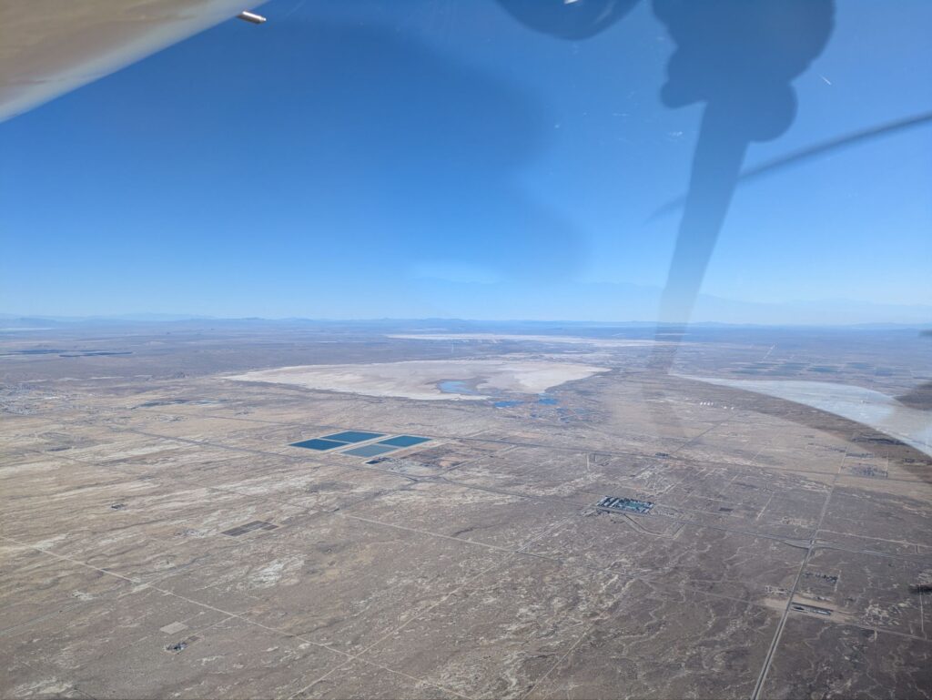 Edwards Air Force Base between the salt flats.